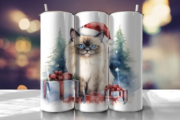 Birman Cat Santa Tumbler Wrap