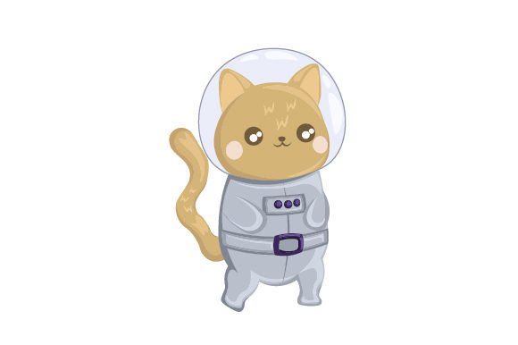 Cat Astronaut Embroidery Design
