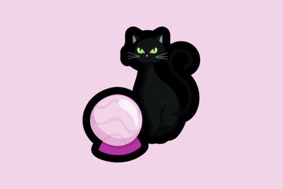 Cat Fortune Teller Halloween Sticker