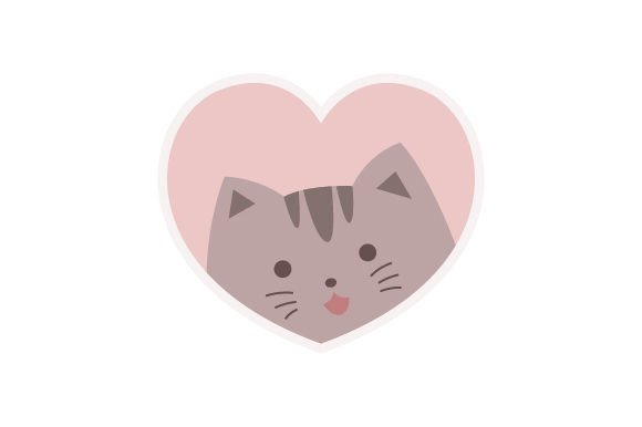Cat in Heart Sticker