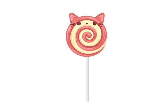 Cat Lollipop Embroidery Design