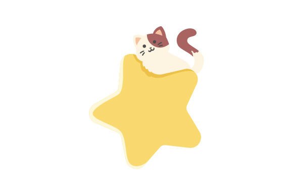 Cat on Star: A Creative Embroidery Design