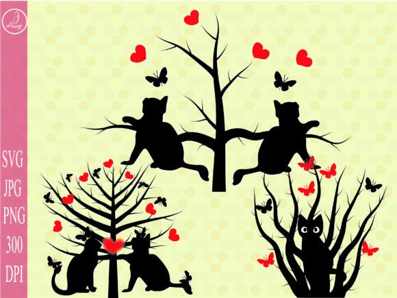Cat on Tree Wall Art Decor