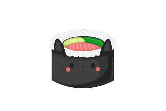 Cat Sushi Embroidery Design