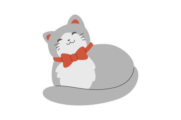 Cat with Ribbon Collar