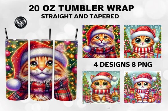 Christmas Cat Skinny 20oz Tumbler Wrap
