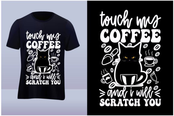 Coffee and Cat Vector Tshirt Design