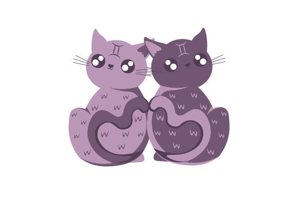 Cute Cat Zodiac Gemini