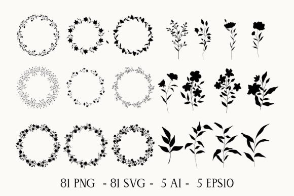 Floral Frames, Flowers and Wreaths