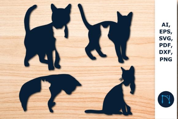 Laser Papercut Cat Element SVG Bundle