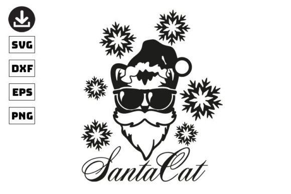 SANTA CAT Svg Dxf Eps Pdf Png