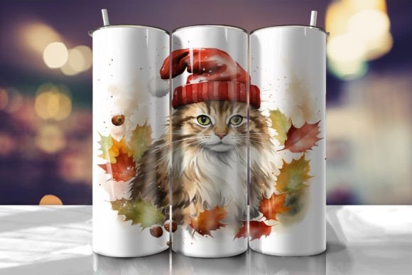 Siberian Cat Christmas Tumbler Wrap