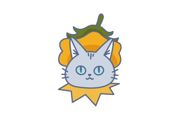 Sticker Cat in Flower Hat